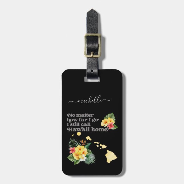 Hawaii Home Custom Text and Colour Luggage Tag (Front Vertical)