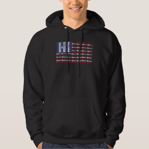Hawaii Home State Hi American Flag Patriotic Golf Hoodie