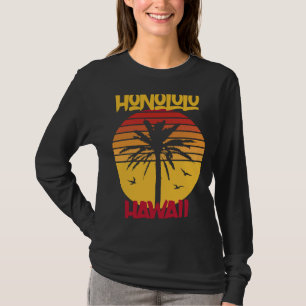 Hawaii Honolulu Palm trees Ocean Surfing T-Shirt