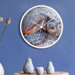 Hawaii Honu Sea Turtle Tropical Beach Photo Modern Large Clock<br><div class="desc">Sea turtles certainly know how to relax in the sun. Drift back to the warm breezes of the Hawaiian Islands whenever you check the time on this stunning vibrantly-colored photo wall clock of a close-up of a sea turtle. Your choice of a round or square clock face. Makes a great...</div>