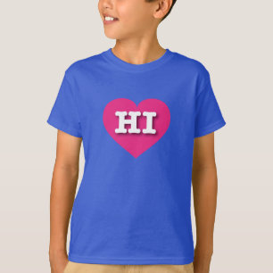 Hawaii Hot Pink Heart - I love HI T-Shirt