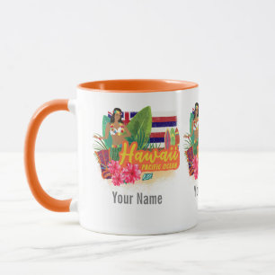 Hawaii Hula Dancer Retro Pacific Vintage Souvenir Mug