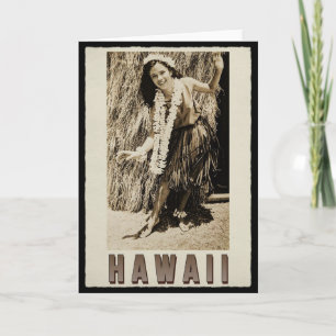 Hawaii Hula Girl Vintage Photo Card