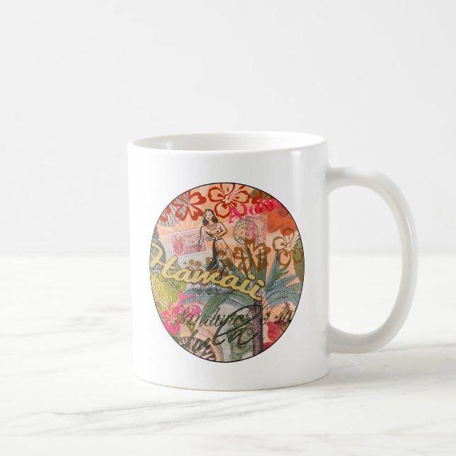 Hawaii Hula Travel Flower Vintage Coffee Mug (Right)