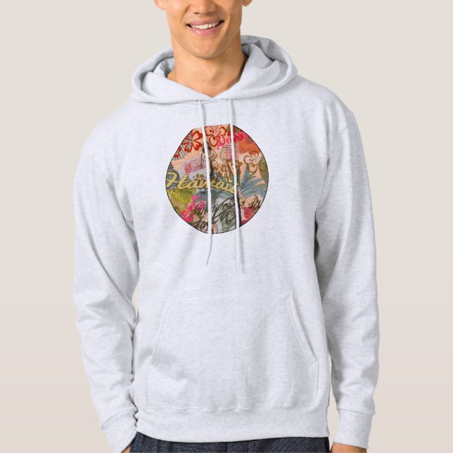 Hawaii Hula Travel Flower Vintage Hoodie (Front)
