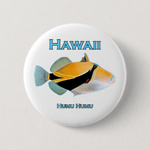 Hawaii Humu Humu Fish 2 Inch Round Button