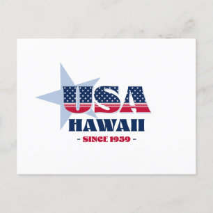 Hawaii in Red, White, and Blue Postcard