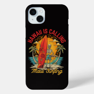 Hawaii Is Calling Maui Surfing Island Vibes iPhone 15 Mini Case
