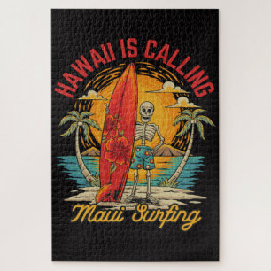 Hawaii Is Calling Maui Surfing Island Vibes Jigsaw Puzzle
