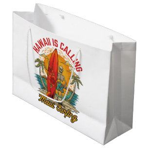 Hawaii Is Calling Maui Surfing Island Vibes Large Gift Bag