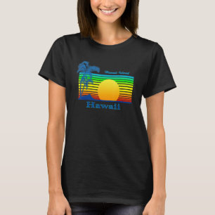 Hawaii Island Retro Tropical Beach Sunset T-Shirt
