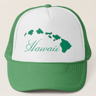 Hawaii islands green white hat
