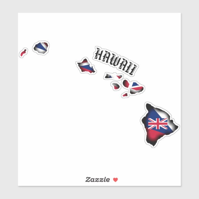 HAWAII ISLANDS HI Flag BLK (Sheet)