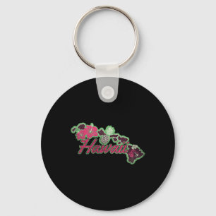 Hawaii Islands Hibiscus Flowers Aloha Hawaii Luau Keychain
