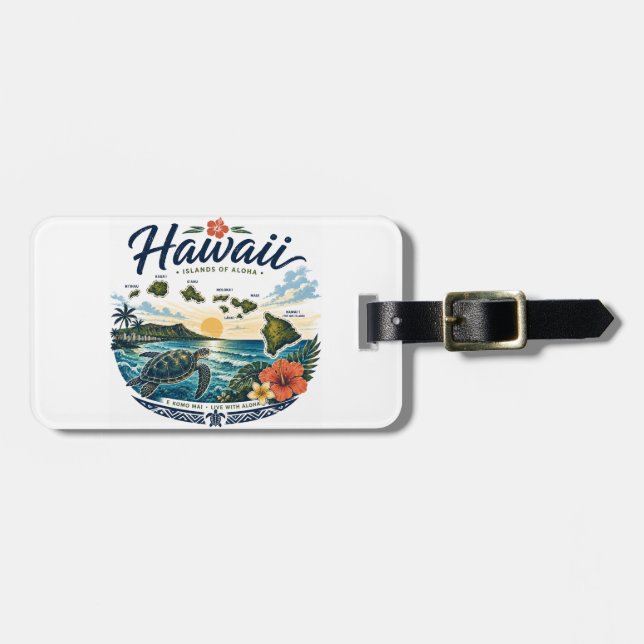 Hawaii Islands Luggage Tag (Front Horizontal)