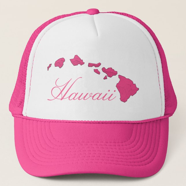 Hawaii islands pink white hat (Front)