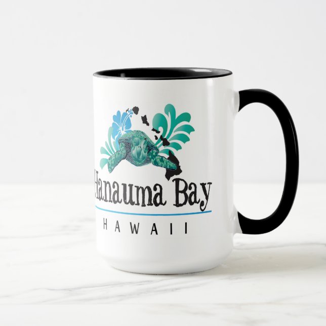 Hawaii Islands, Turtle and Hibiscus Flower Mug (Right)