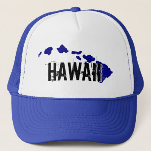 Hawaii islands white blue hat