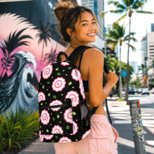 Hawaii Kawaii Fishcake Uzumaki Printed Backpack