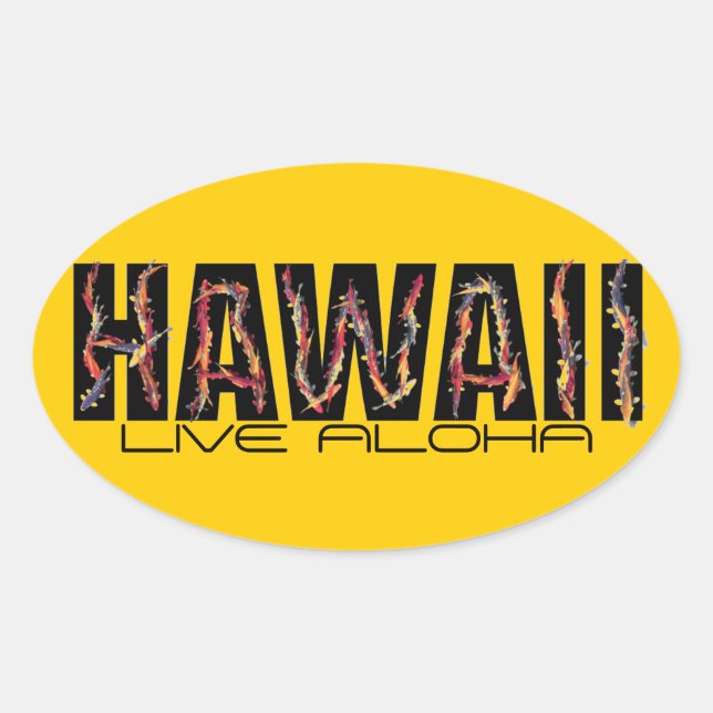 Hawaii koi fish live aloha orange stickers (Front)