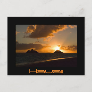 Hawaii Lanikai sunrise noir carte postale