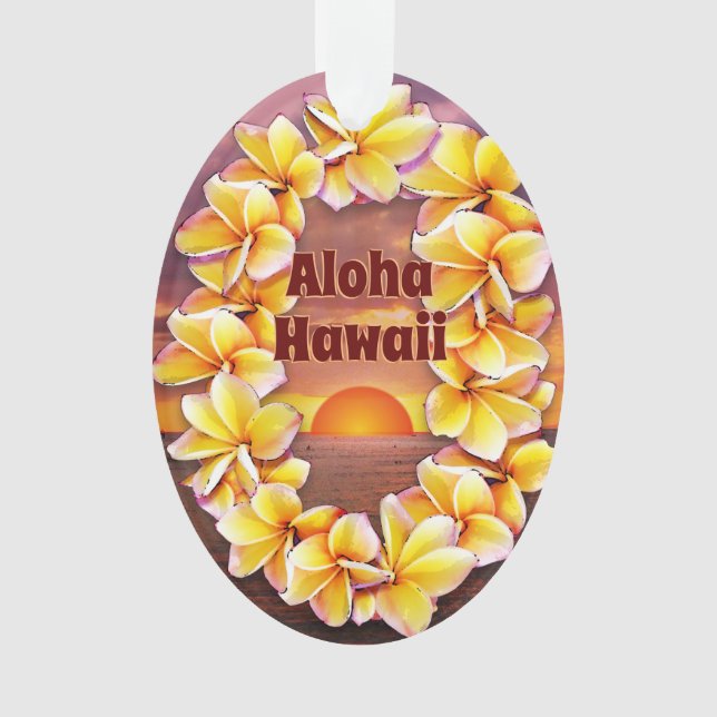 Hawai'i Lei avec Aloha Acrylique (devant)