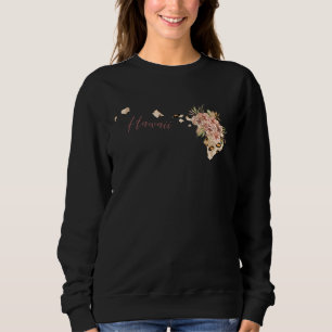 Hawaii Leopard Pattern Map Leo State Of Hawaii Sweatshirt
