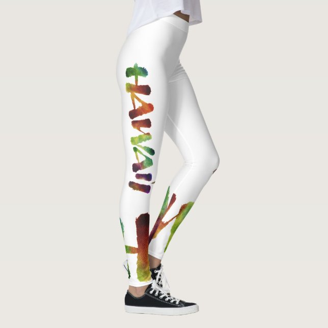Hawai'i Lettering Calligraphy  - Aloha Hawaii Leggings (Right)