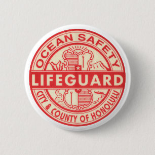 Hawaii Lifeguard Logo 2 Inch Round Button