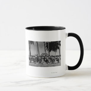 Hawaii - Line of Hula Girls Dancing Mug