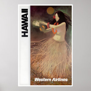 Hawaii Luau Print Hawaiian Art Western Travel