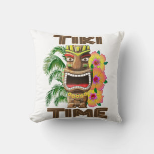Hawaii Luau Tiki Time Throw Pillow