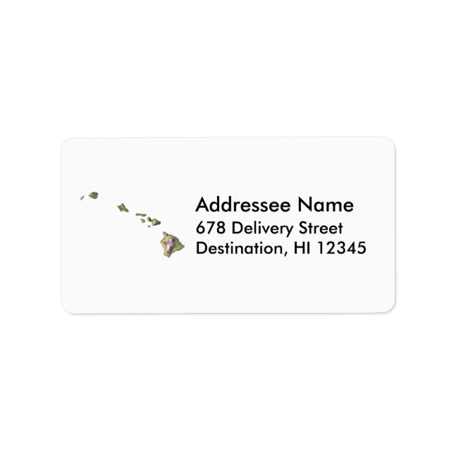 Hawaii Map Address Label (Front)