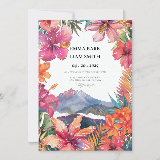 Hawaii Maui Wedding Invitation (Front)