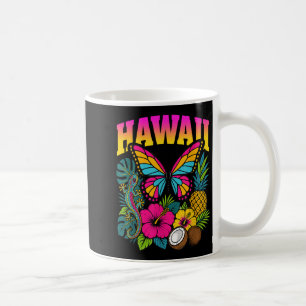 Hawaii Monarch Butterfly Gecko Hibiscus Retro Coffee Mug