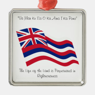 Hawaii motto metal ornament