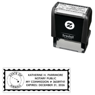 Hawaii Notary Public Self Inking Rubber Stamp