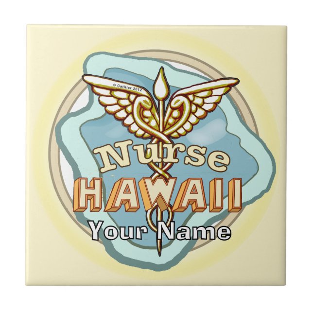 Hawaii Nurse Caduceus tile (Front)