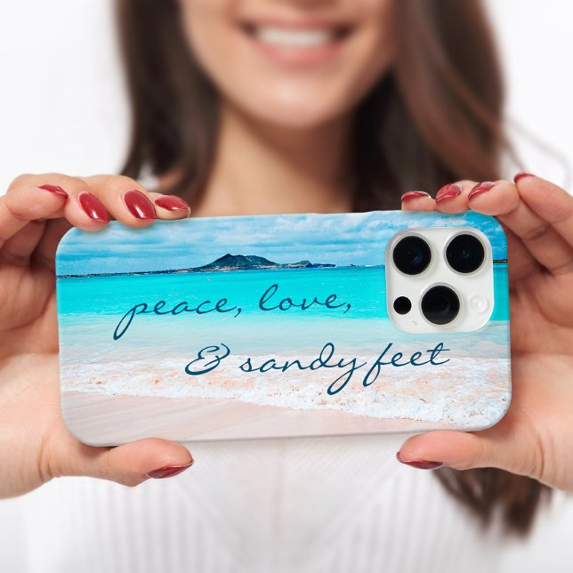 Hawaii Ocean Beach Photo Peace Love Sandy Feet Case-Mate iPhone Case (Creator Uploaded)