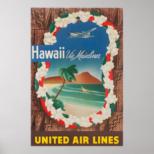 Hawaii Painting Hawaiian Art Print United Travel