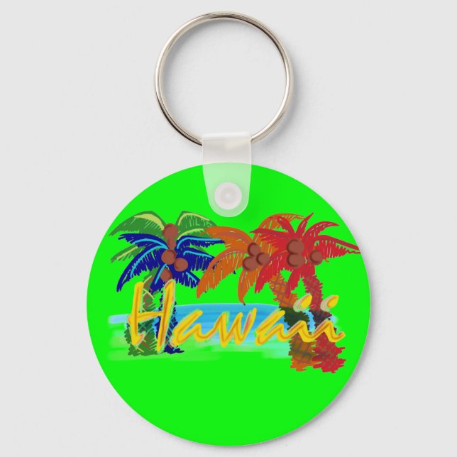 Hawaii palm tree keychain (Front)