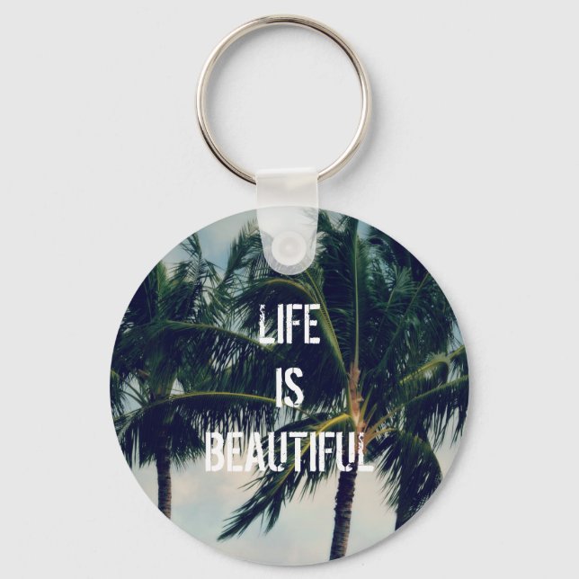 Hawaii Palm Trees   Keychain (Front)