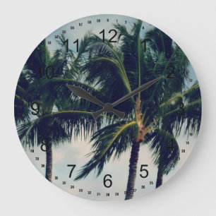 Hawaii Palm Trees Large Clock