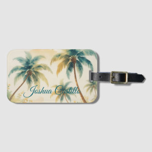 Hawaii Palms Calligraphy Simple Professional Name Luggage Tag