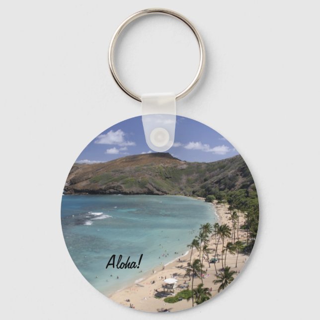 Hawaii paradisiac beach Keychain (Front)