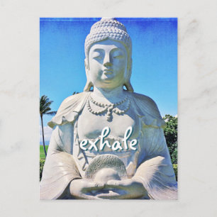 Hawaii Peaceful Buddha Exhale Script Tropical  Postcard
