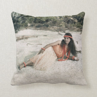 Hawaii PILLOW: Vintage 1910 Hula Girl Throw Pillow