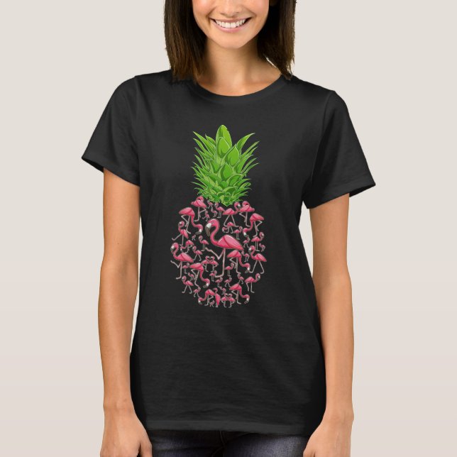 Hawaii Pineapple Flamingo T-Shirt (Front)
