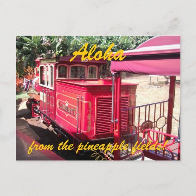 Hawaii Pineapple Train Postcard (Front)