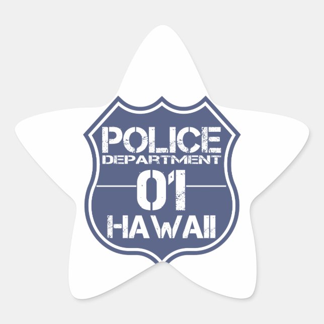 Hawaii Police Department Shield 01 Star Sticker (Front)